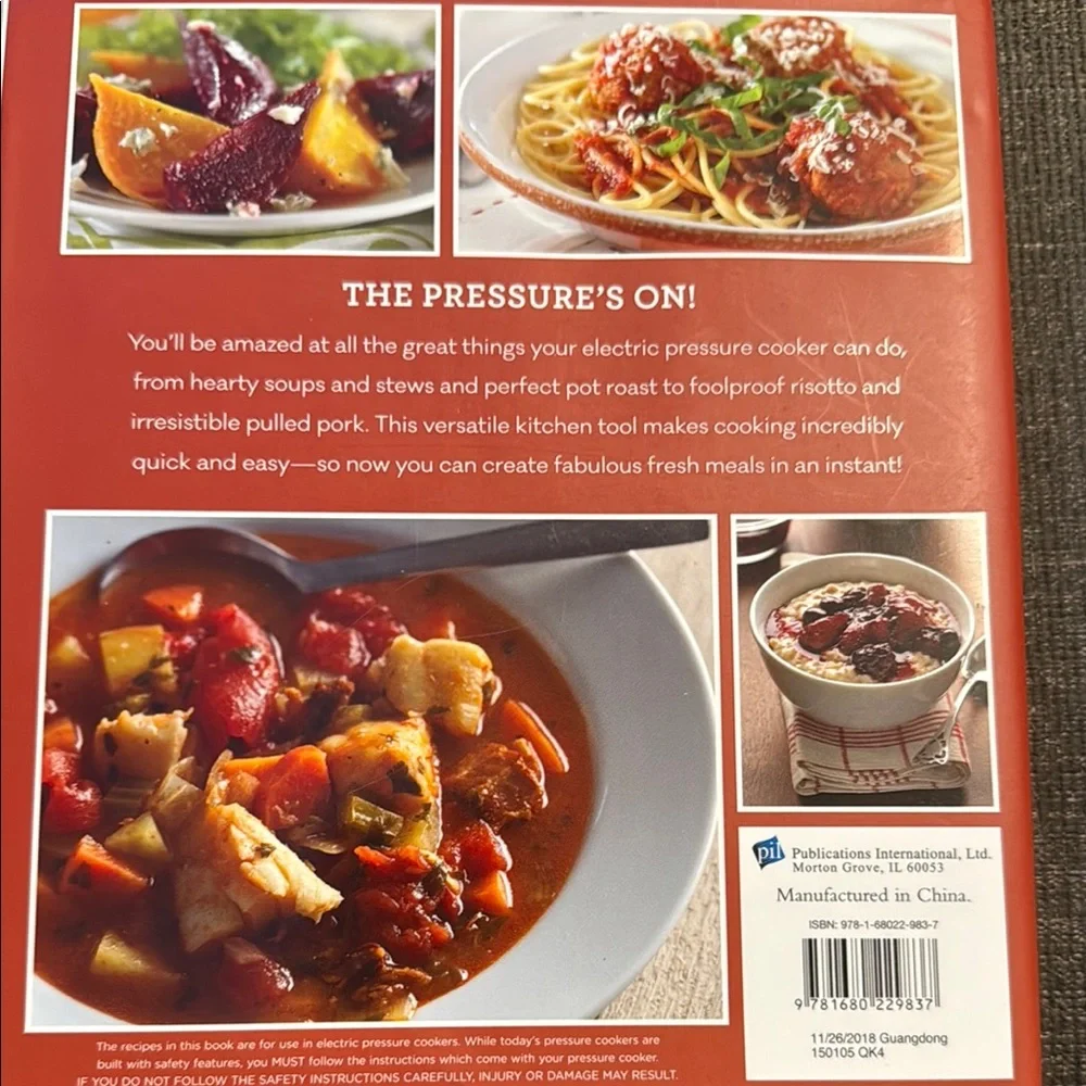 Cook Instant! Recipe Book. Never Used. For your ELECTRIC PRESSURE COOKER!